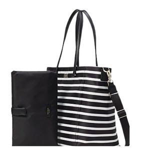 Kate Spade Baby Diaper Bag Convertible Tote to Backpack Dawn Stripe Black White